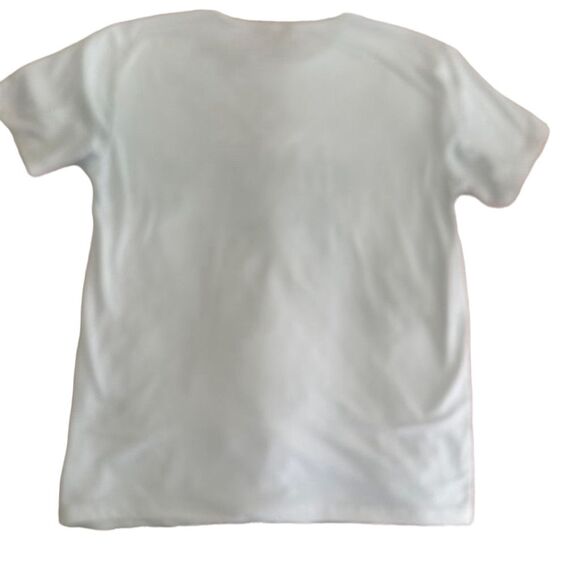 Women’s Heartbeat Graphic Print T-Shirt White Short Sleeve Round Neck Tee L - Picture 2 of 3